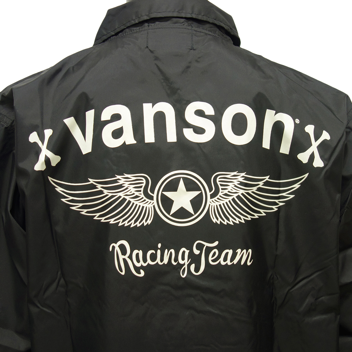 VANSON（バンソン） ナイロン コーチジャケット メンズ 黒 NVSL-2207