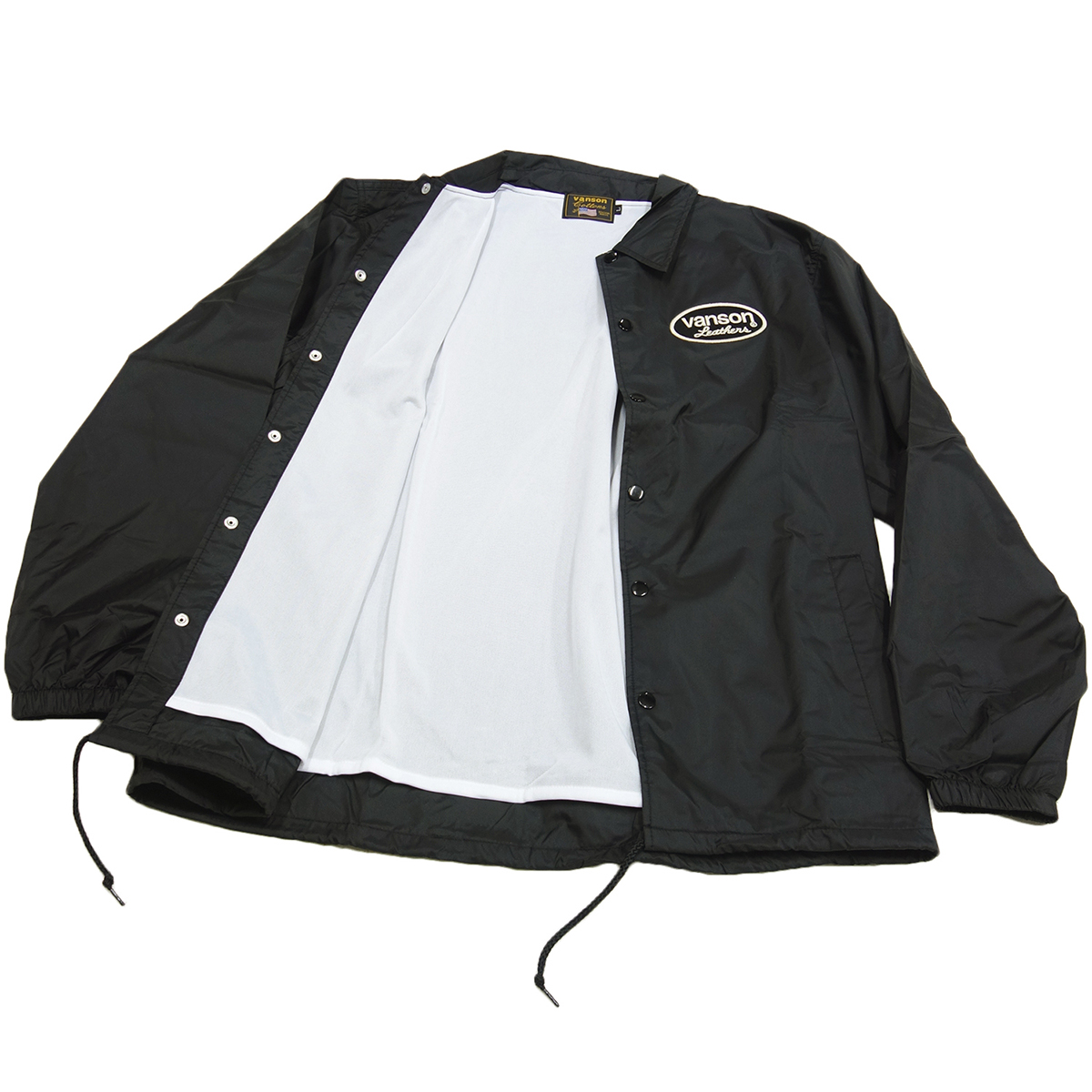 VANSON（バンソン） ナイロン コーチジャケット メンズ 黒 NVSL-2207