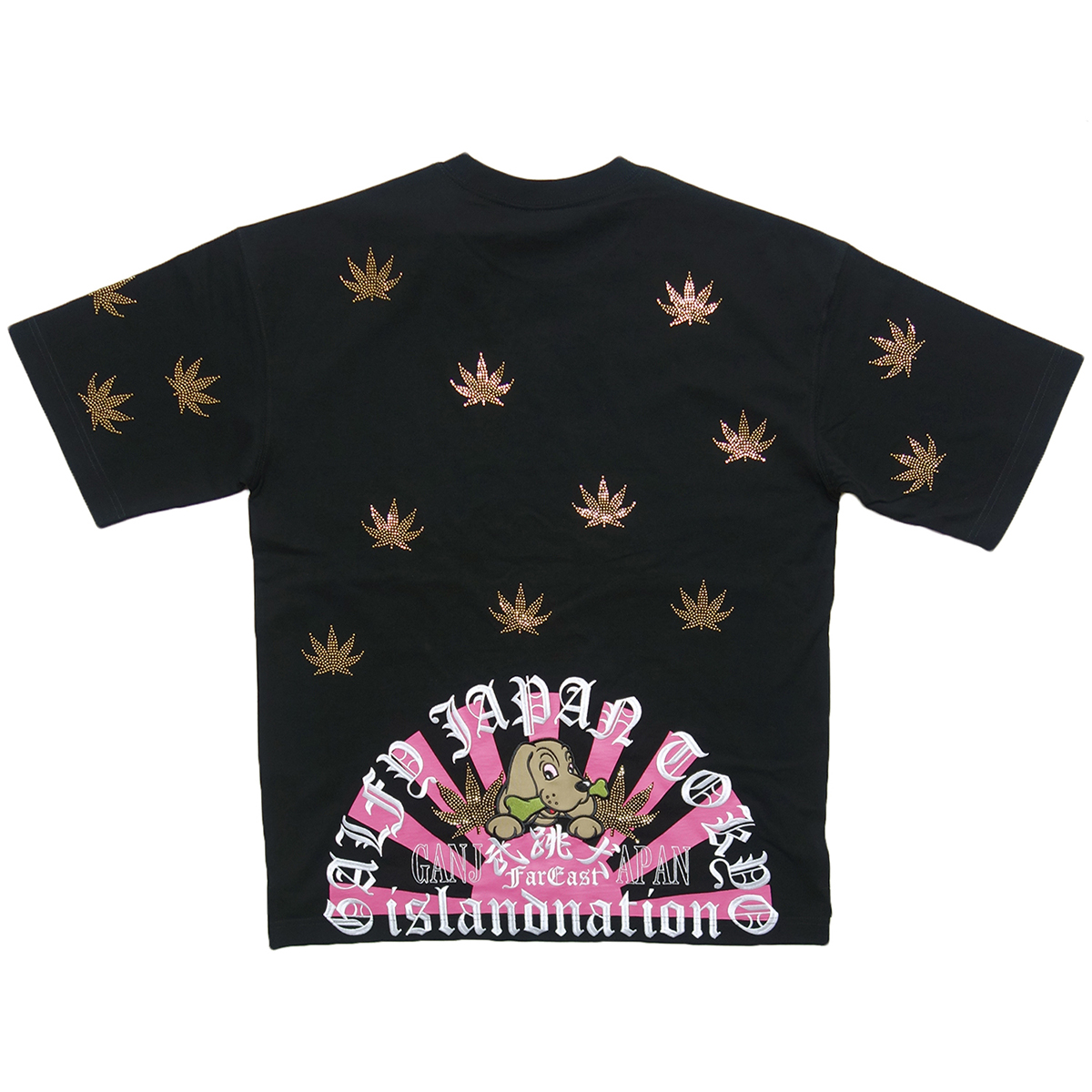 GALFY（ガルフィー） ラインストーン 半袖 Tシャツ 黒 162035 MCF : 和
