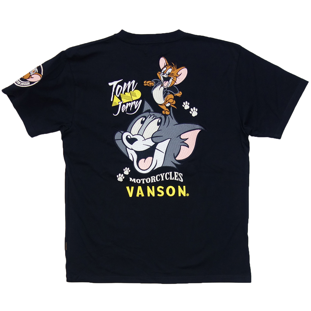 バンソン vanson トムとジェリー 半袖 Tシャツ メンズ 黒 TJV-2325