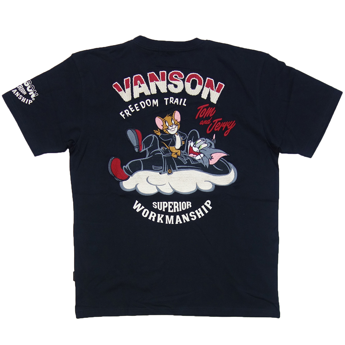 バンソン vanson トムとジェリー 半袖 Tシャツ メンズ 黒 TJV-2326