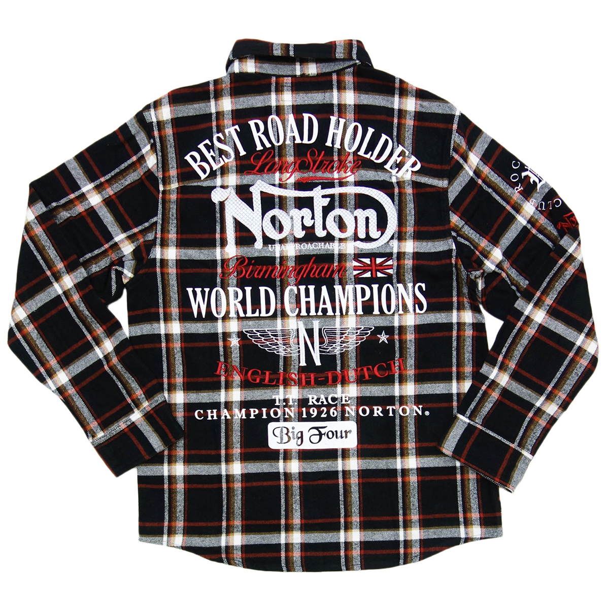 ノートン Norton チェックシャツ ネルシャツ 服 メンズ 黒 233N1500