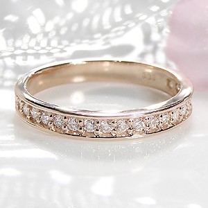 卸し価格18金ピンクゴールド、ゴールドサファイヤフルエタニティ セール！ K18 カラーゴールドリング〕K18 リング ピンクゴールド (幅約2.8