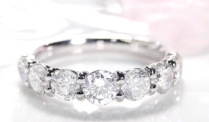 大幅値下げ‼︎▶︎プラチナダイヤリング　ハーフエタニティリング リング プラチナ ダイヤモンド合計0.25ct(4月誕生石)(ハーフ