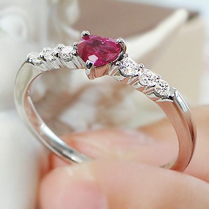 pt900 ハート ルビー リング : ジュエリー for you - 通販 - Yahoo