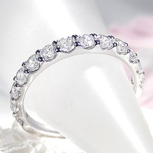 鑑定書付 pt950 1.0ctUP H&C ダイヤモンド エタニティリング ハート