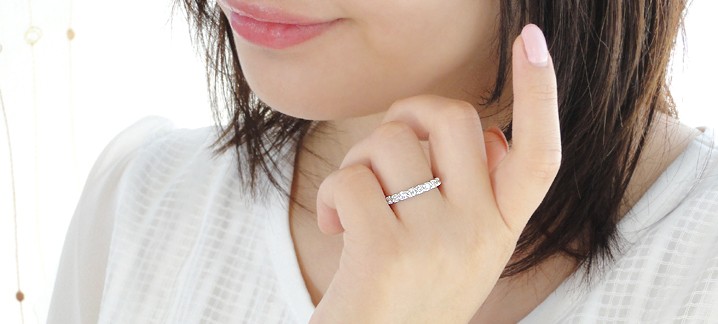 鑑定書付 pt950 1.0ctUP H&C ダイヤモンド エタニティリング ハート