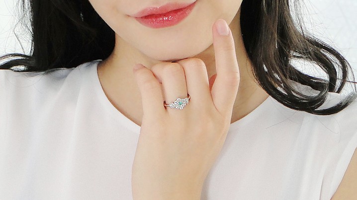 Pt900 パライバトルマリン ダイヤモンド フラワー リング 指輪