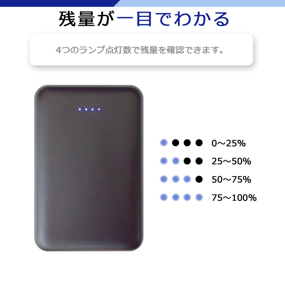 モバイルバッテリー 10000mAh 大容量 残量表示 2台同時充電 非常