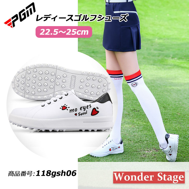 美品】V121 ホワイト ゴルフシューズ(女性用) PGM ゴルフシューズ レディース スニーカー 滑り止め スニーカータイプ
