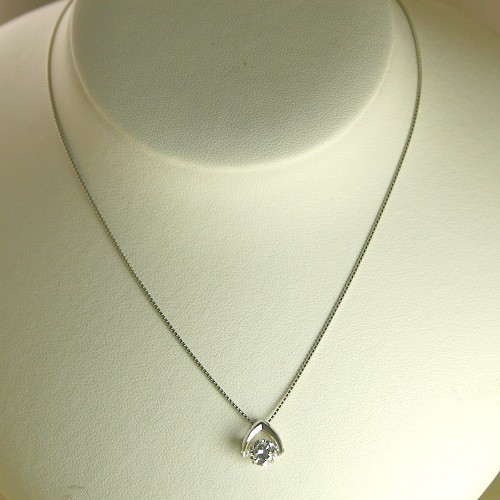 天然ダイヤモンド0.2ct ダンシングネックレス プラチナ ダンシングストーン ダイヤモンド ネックレス 一粒 プラチナ 0.2