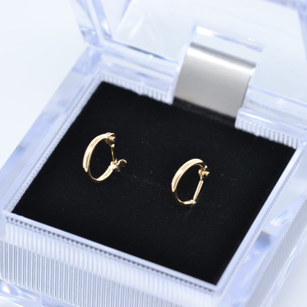 フープピアス 小さめ 日本製 両耳用 フープ 18k K18 18金