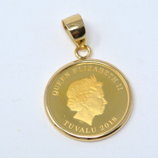 スターホース ペンダントヘッド 1/25オンス 純金メダル & K18フレーム スターホース ペンダントヘッド 1/25オンス 純金メダル & K18フレーム