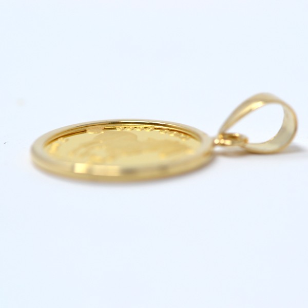 コイン ホース 馬 ペンダント トップ 金貨 K24 1/25オンス 24金 枠 18