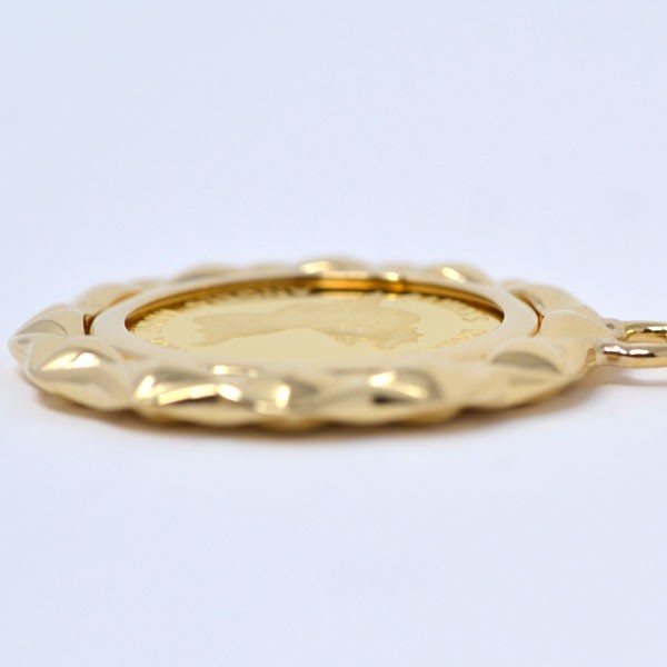 コイン エンジェル 天使 ペンダント トップ 金貨 K24 1/25オンス 24金