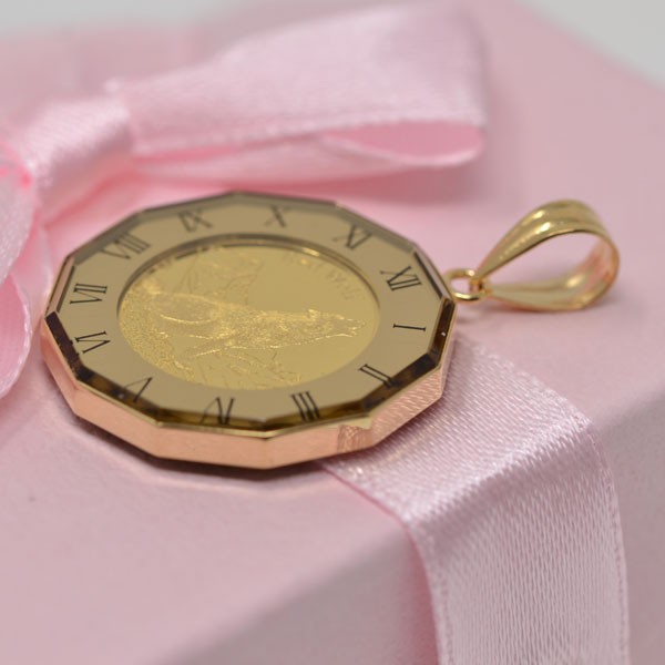 コイン ウルフ 狼 コンドル ペンダント トップ 純金 金貨 K24 1/25
