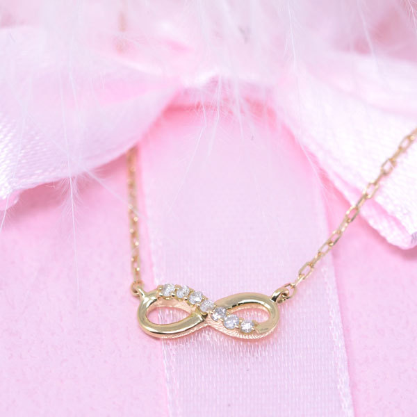 インフィニティ ペンダント ネックレス 18金 k18 18k ダイヤモンド