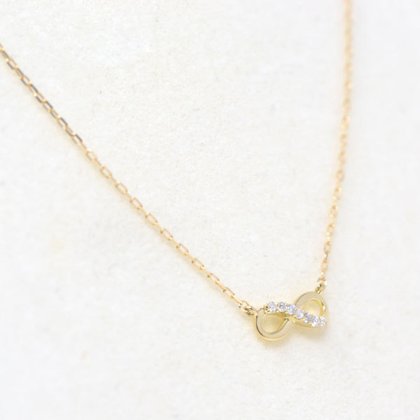 インフィニティ ペンダント ネックレス 18金 k18 18k ダイヤモンド