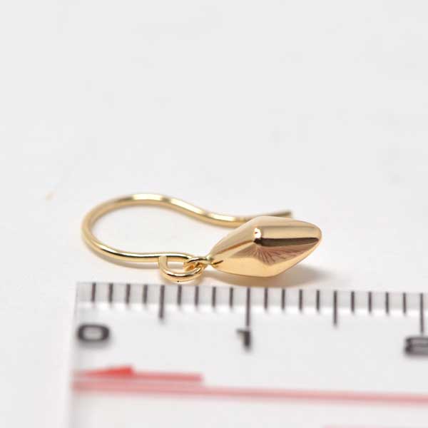 フック ピアス ひし形 菱形 ぷっくり 可愛い アメリカン 18金 k18 18k
