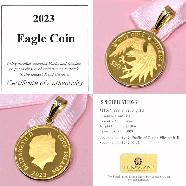 コイン イーグル Eagle Coin エリザベス コイン ペンダント トップ