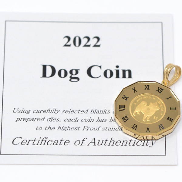 2022年 限定 コイン DOG COIN 犬 豆柴 柴犬 コイン ペンダント トップ 純金 24金 枠 18金 k18 18k 1/30オンス :  y220204 : ジュエリーコトブキ幸せ運ぶ宝石店 - 通販 - Yahoo!ショッピング