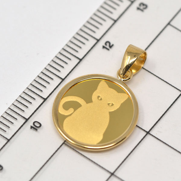 コイン ペンダント 純金 ネコ キャット 猫足跡 24金 1/25 オンス