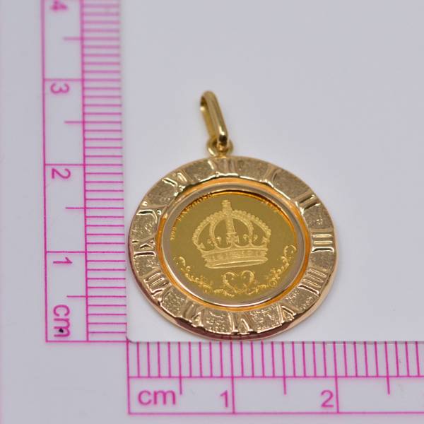 コイン 王冠 クラウン Crown ペンダント トップ 純金 K24 1/25オンス