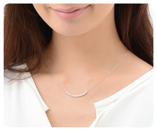Pt850　ダイヤモンド0.30ct　ラインネックレス H＆C ダイヤモンド PT850 K18WG 0.5ct ライトブラウン ライン