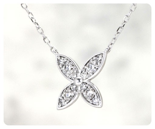ネックレス ダイヤモンド プラチナ 0.2ct 蝶 バタフライ ダイヤ 