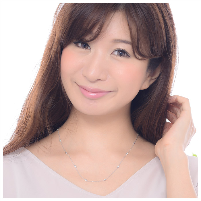 ダイヤモンド ネックレス プラチナ 0.5ct ステーション