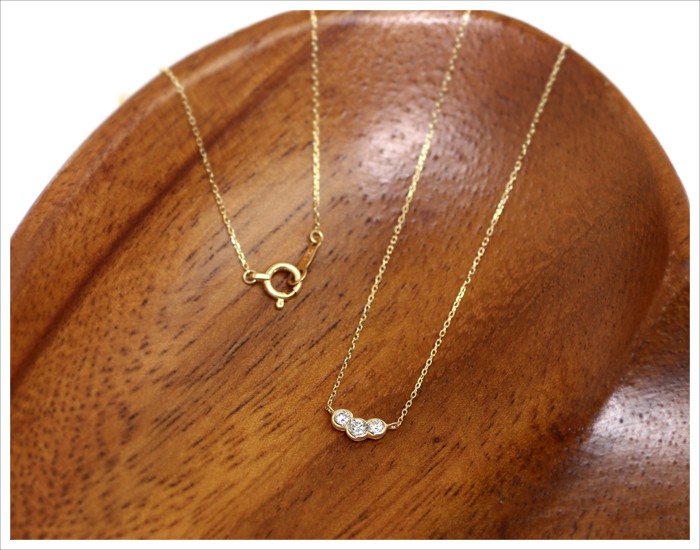 ネックレス レディース ゴールド ダイヤモンド 0.12ct K18 イエロー