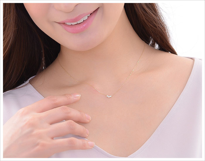 K18イエローゴールド ダイヤ0.12ct ネックレス ネックレス レディース ゴールド ダイヤモンド 0.12ct K18 イエロー
