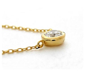 ダイヤモンド ネックレス 0.1ct K18 イエローゴールド 一粒ダイヤ