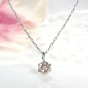 商品画像2 Pt900 0.20ct 一粒 ブラウンダイヤモンド ネックレス スライドチェーン付