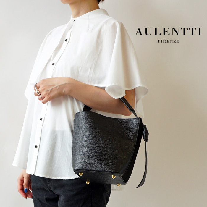 美品♪AULENTTI FIRENZE オウレンティ 2WAY レザーバッグ 黒 【正規