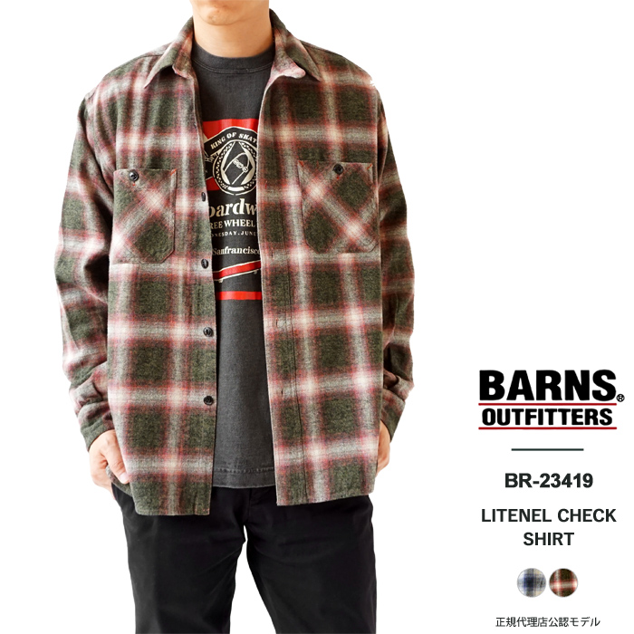 バーンズ アウトフィッターズ オンブレ チェック シャツ メンズ Barns Outfitters LIGHTNEL CHECK SHIRT BR-23419 長袖｜j-piaplus｜03