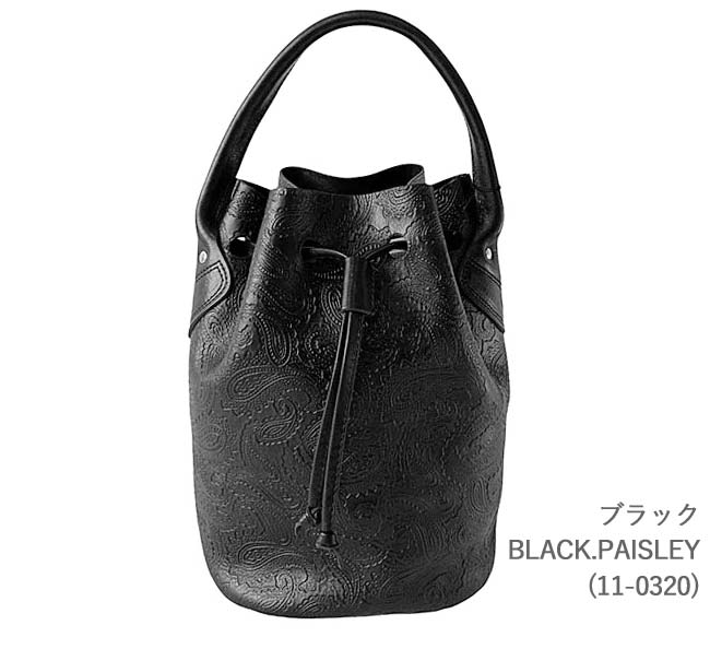 blancle ブランクレ ワンハンドル バケットバッグ トートバッグ レディース 本革 ペイズリー型押しレザー 巾着 バケツ型 bc1091  (11-0320/11-0324)