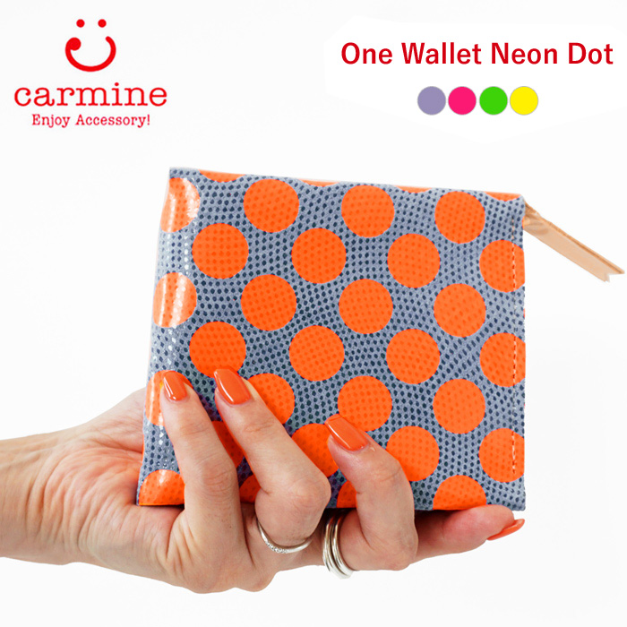 カーマイン 財布 レディース carmine One Wallet Neon Dot ワンウォレット ネオンドット 二つ折り ミニ財布 コンパクト レザー 本革 ONENDT｜j-piaplus｜02