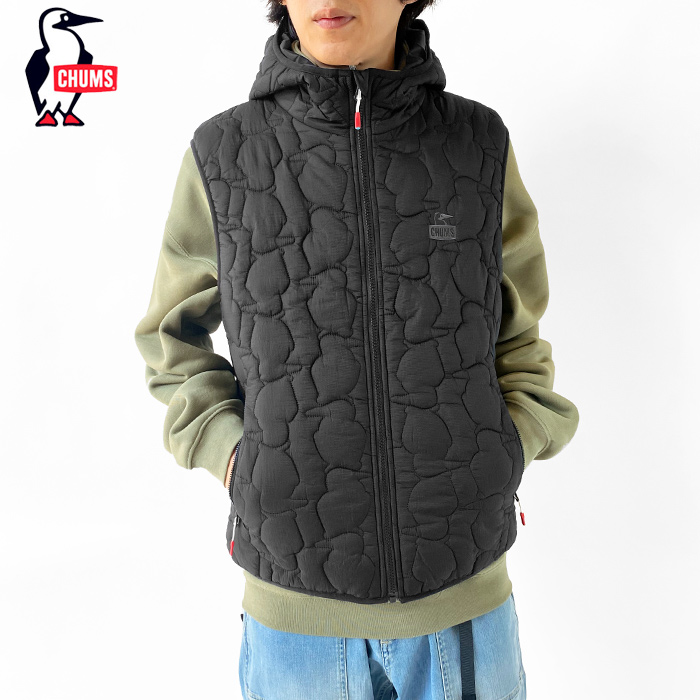 CHUMS チャムス ベスト 中綿 キルティング ジャケット メンズ Booby Stitch Padded Vest ブービーステッチ  パテッドベスト アウター フード付き CH04-1416