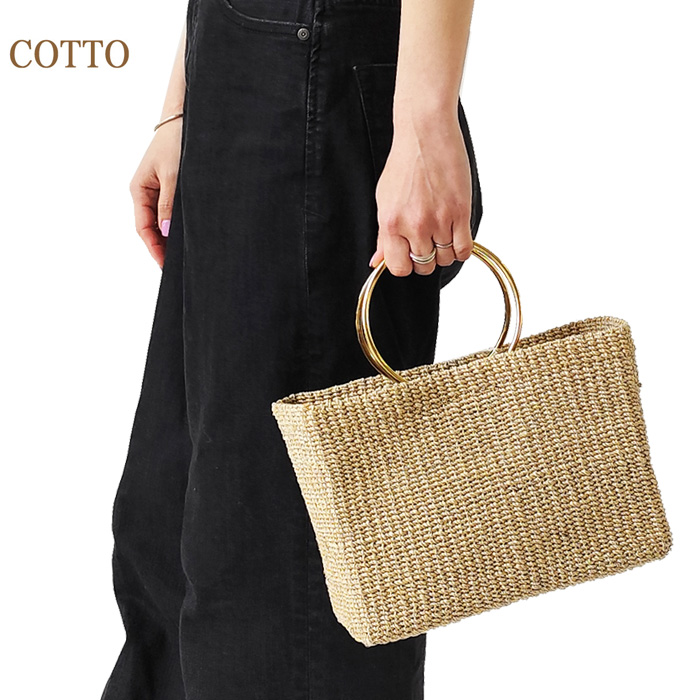 COTTO かごバッグ BLACK アバカトート コット かごバッグ アバカ ミニ トートバッグ レディース COTTO