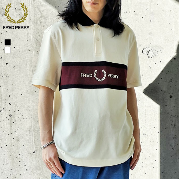 FRED PERRY（フレッドペリー） ポロシャツ エンブロイダ パネル メンズ