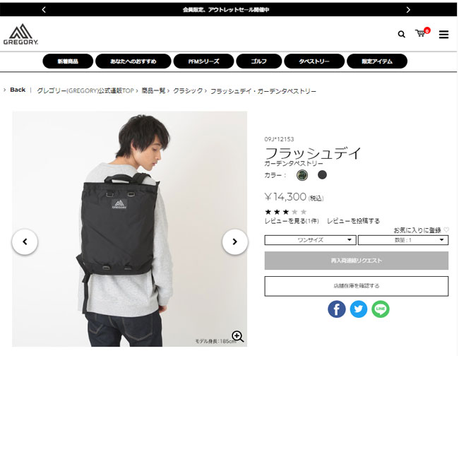 グレゴリー リュック 16L フラッシュディ GREGORY リュックサック