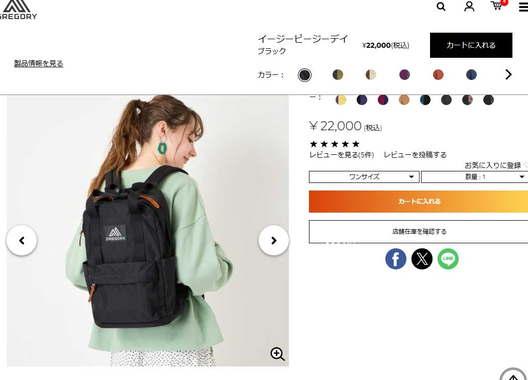 GREGORY グレゴリー リュック 18L イージーピージーデイ