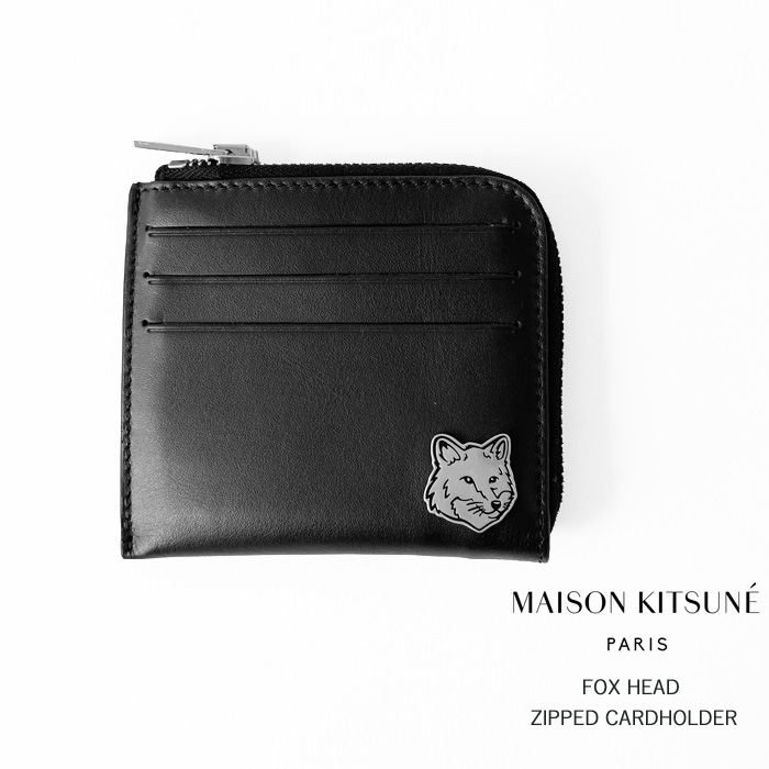 メゾンキツネ 財布 MAISON KITSUNE フォックスヘッド ジップ カードホルダー MM05342LC0043 L字ファスナー コインケース 小銭入れ (クーポン対象外)｜j-piaplus｜02