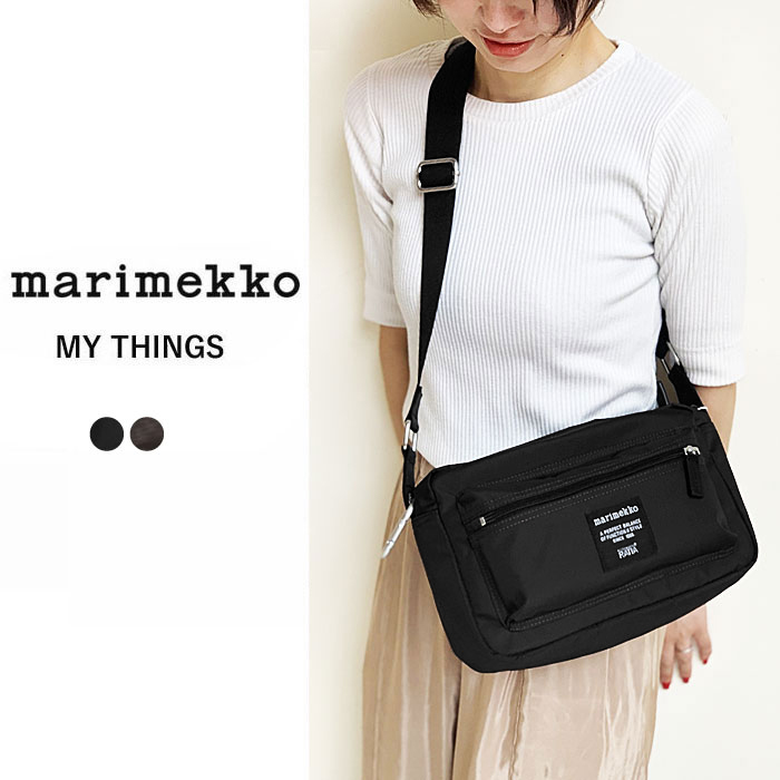 マリメッコ ショルダーバッグ ブラック 黒 MY THINGS ショルダーバッグ marimekko...