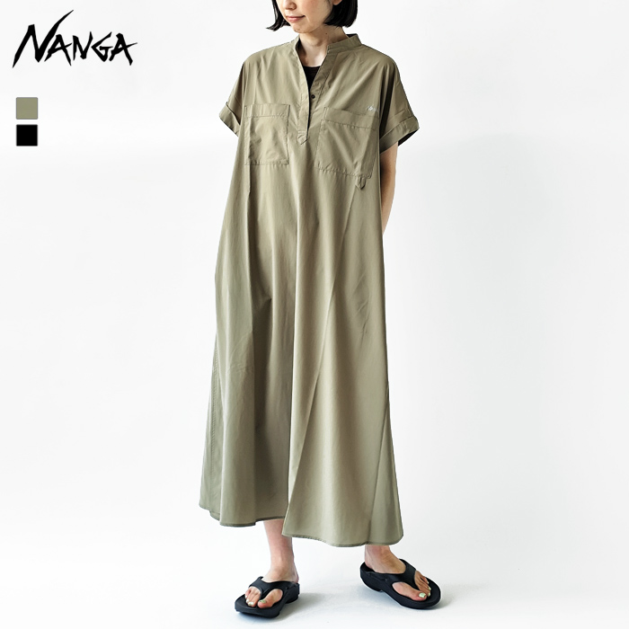 ナンガ NANGA ワンピース EXCURSION DRESS エクスカーションドレス レディース 半袖 マキシ丈 Aライン パッカブル N2501-1N408B NA25S1N408 (ネコポス対象)の画像