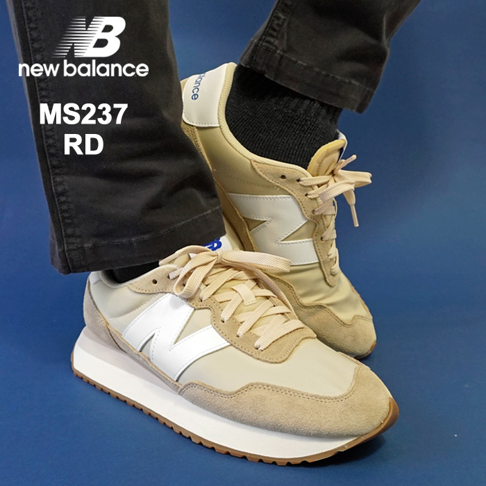 new balance ニューバランス MS237 スニーカー メンズ レディース カジュアル ランニング シューズ 靴 スエード ナイロン  (MS237RD) BEIGE≪★返品交換対象外≫