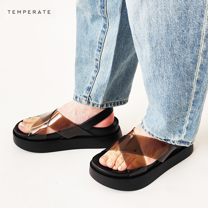 【異素材ミックス◎】CHANEL スエード×パテント サンダル TEMPERATE テンパレイト サンダル レディース SAMUEL 厚底