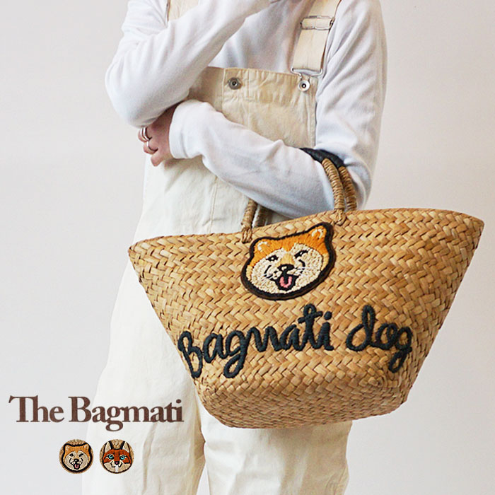 バグマティ かごバッグ レディース The Bagmati トートバッグ BBK23-SS03 柴犬 猫 刺繍ワッペン 天然素材 バスケット 内布付き 籠 カゴバッグ｜j-piaplus｜02