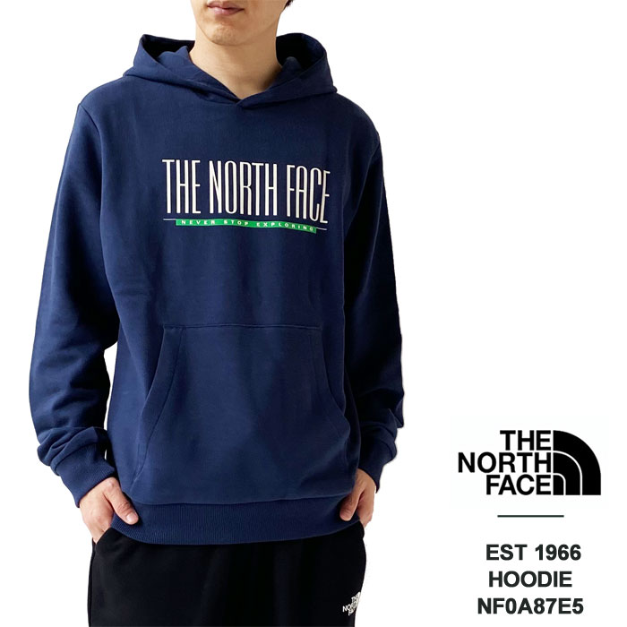 ノースフェイス スウェット パーカー メンズ THE NORTH FACE Men's TNF EST 1966 HOODIE NF0A87E5 プルオーバー 長袖 レトロ ロゴプリント｜j-piaplus｜02